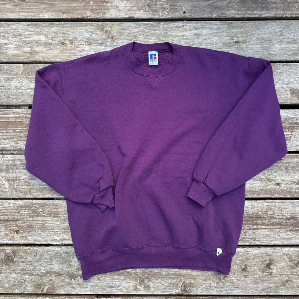 Russell Purple Blank Crewneck Sweater